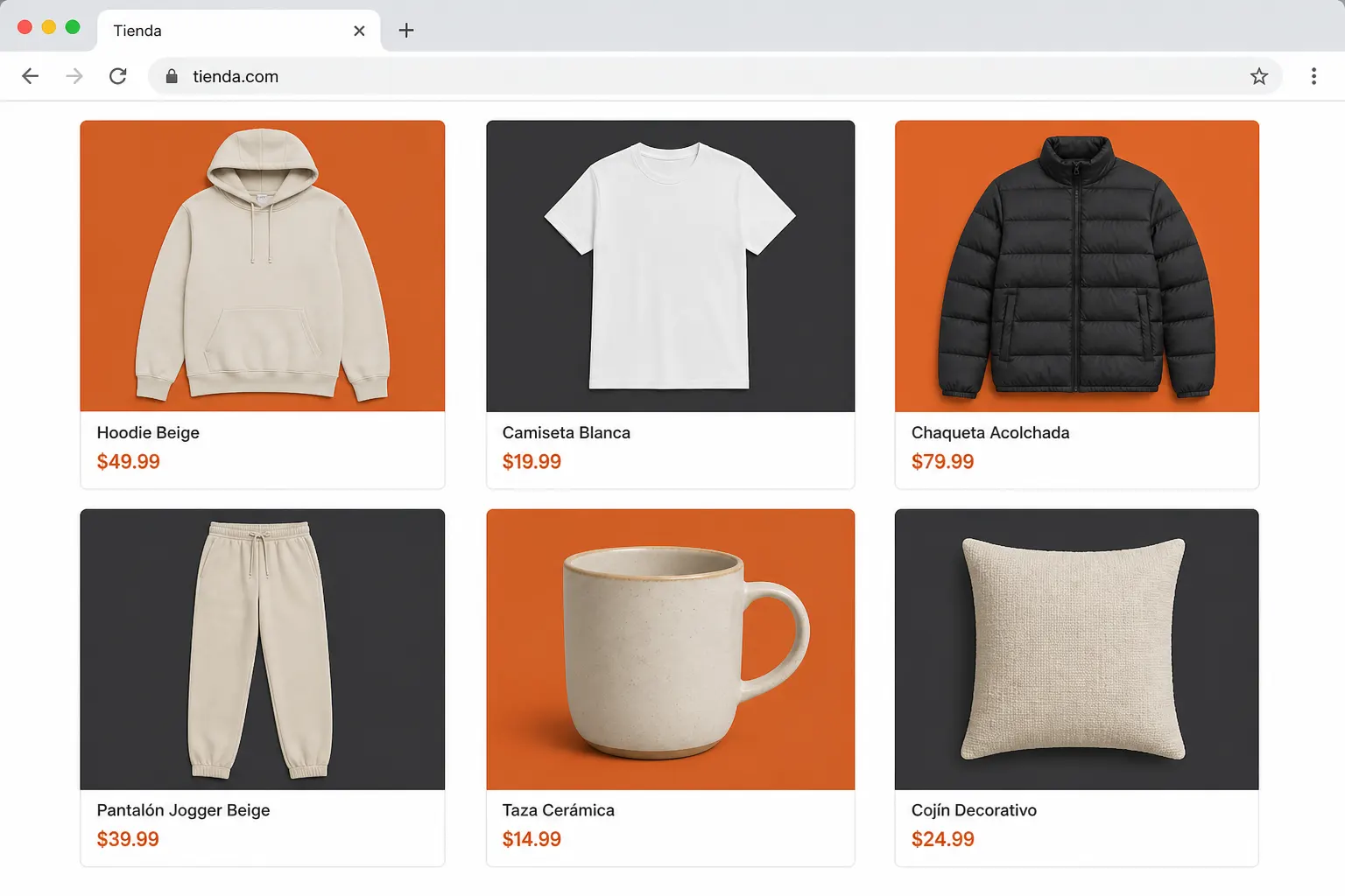 Demostración: catálogo de una tienda en línea
